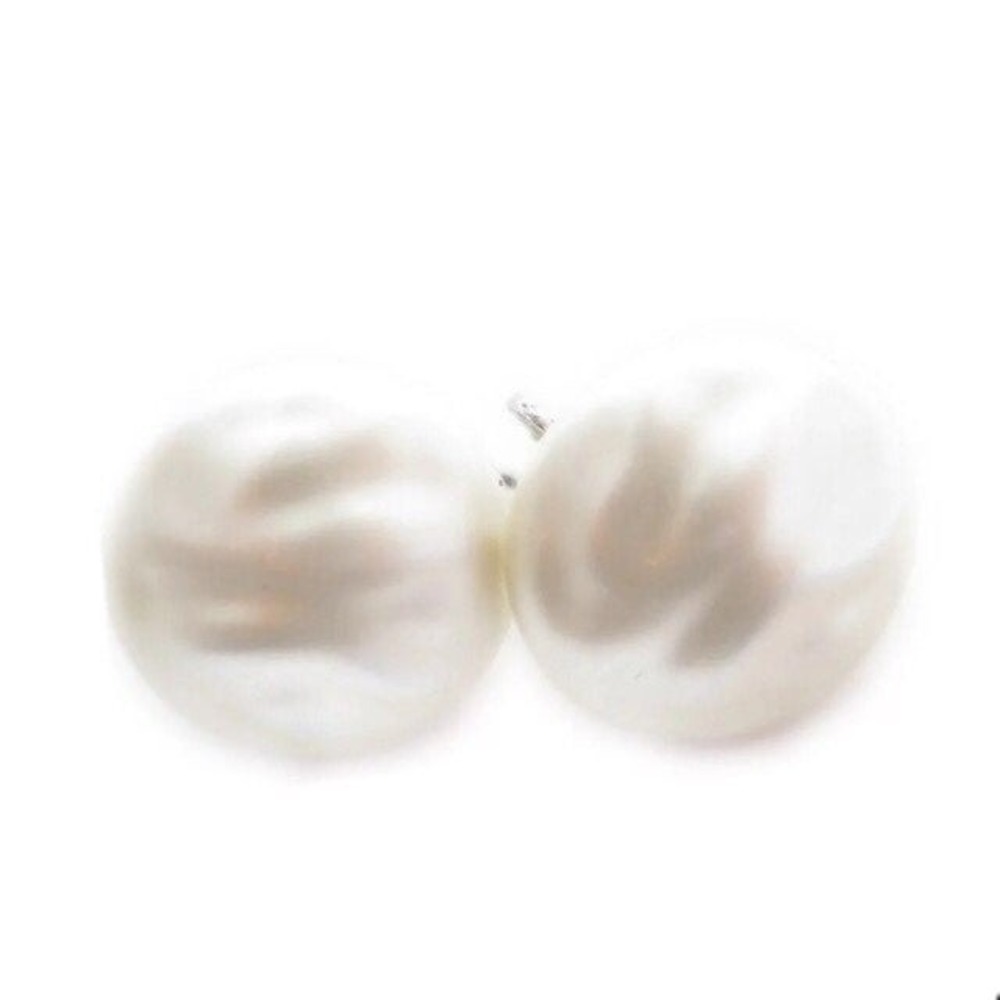 Large vintage baroque Faux Pearl Cream white 24mm Clip-On Earrings‎